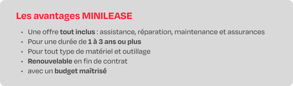 avantages minilease loxam